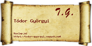 Tódor Györgyi névjegykártya